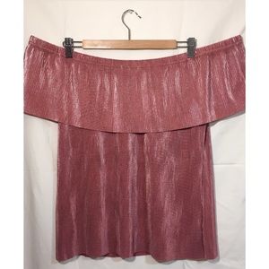 A.n.a pink sparkly off the shoulder top XL